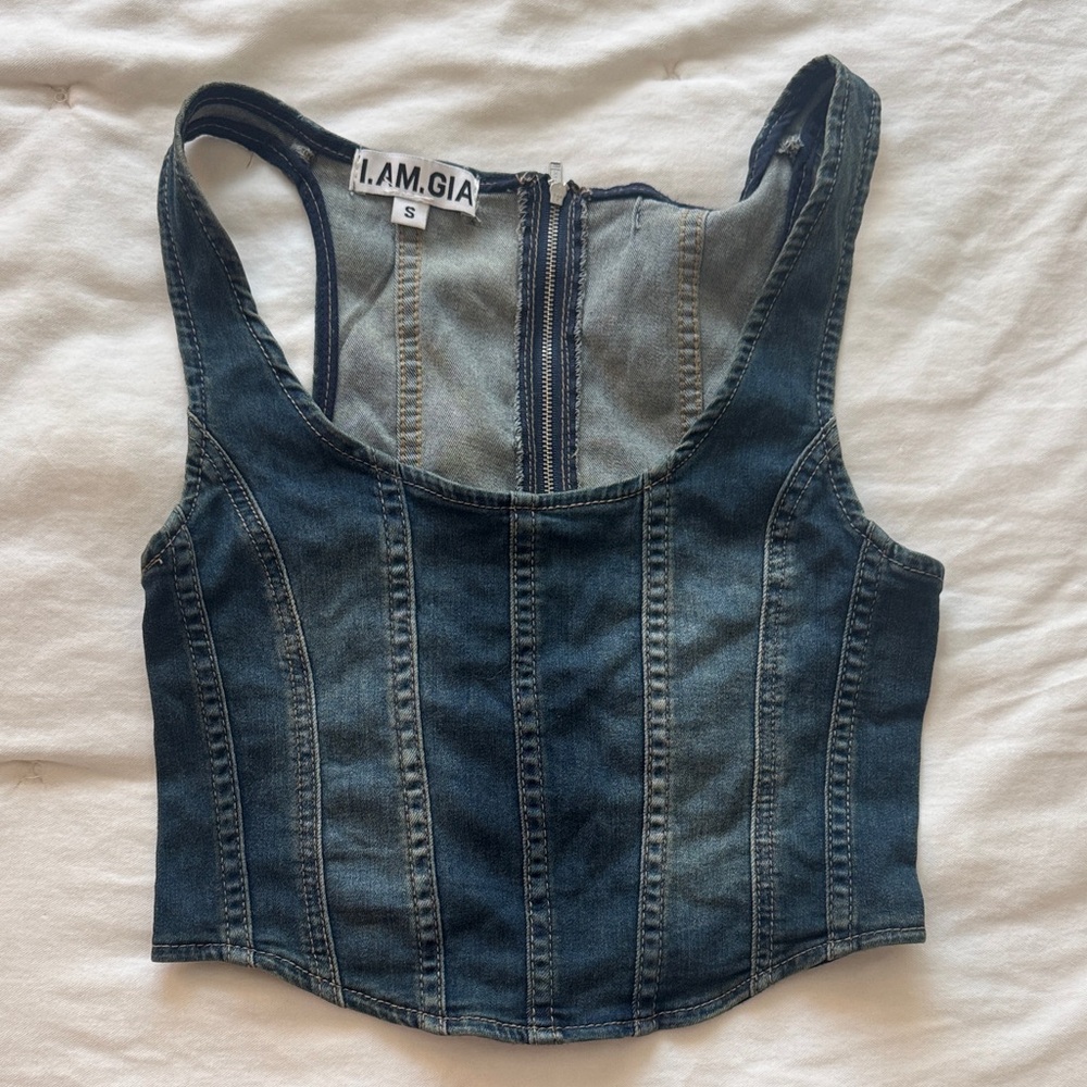 I.AM.GIA Denim Crop Top